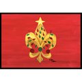 Jensendistributionservices 24 x 36 in. Christmas Fleur De Lis Tree With Lights Indoor Or Outdoor Mat MI2554099